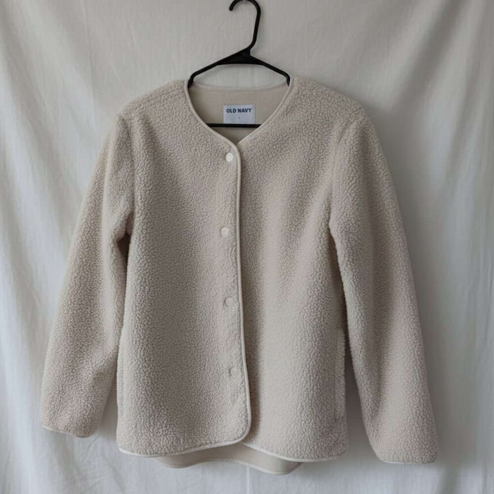 Women's Old Navy Faux Sherpa Sweater Jacket, Size Small